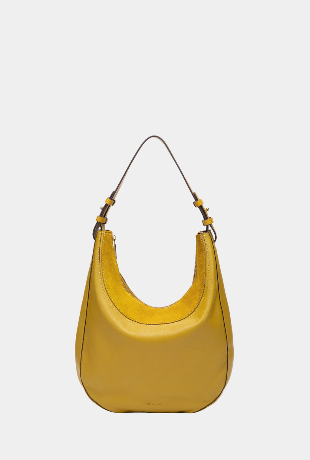 Abbacino Bolso De Hombro En Piel Y Serraje Amarillo