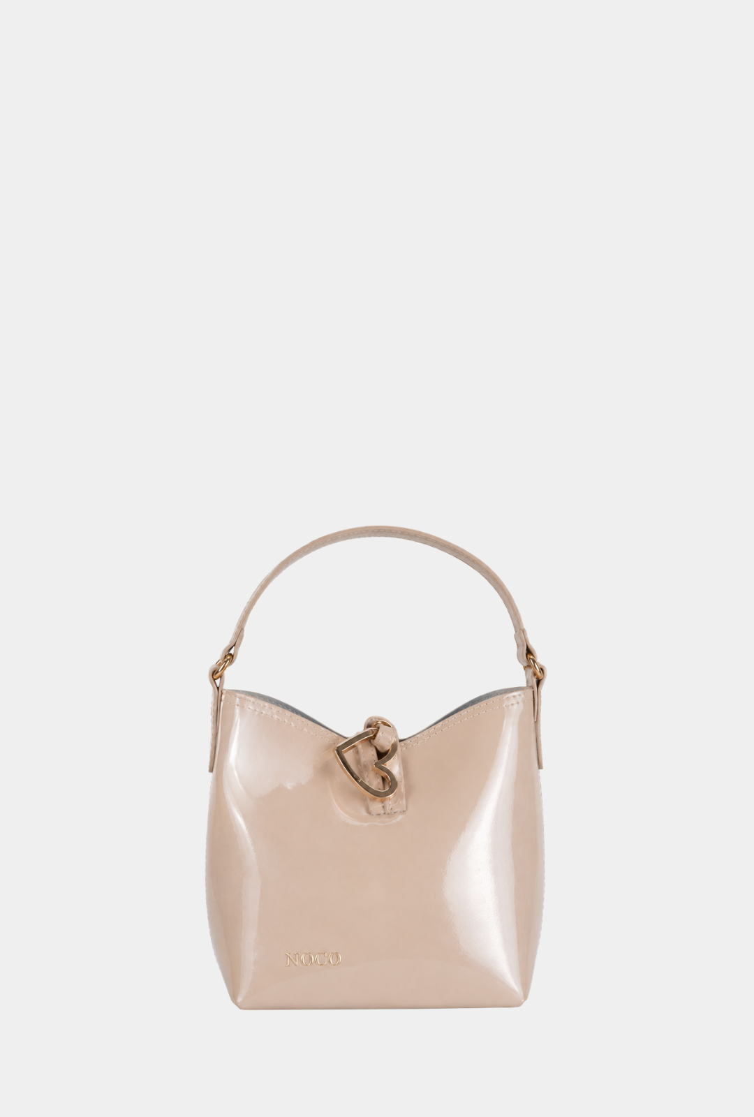Noco Bombonera Charol Con Bandolera Corazón Beige