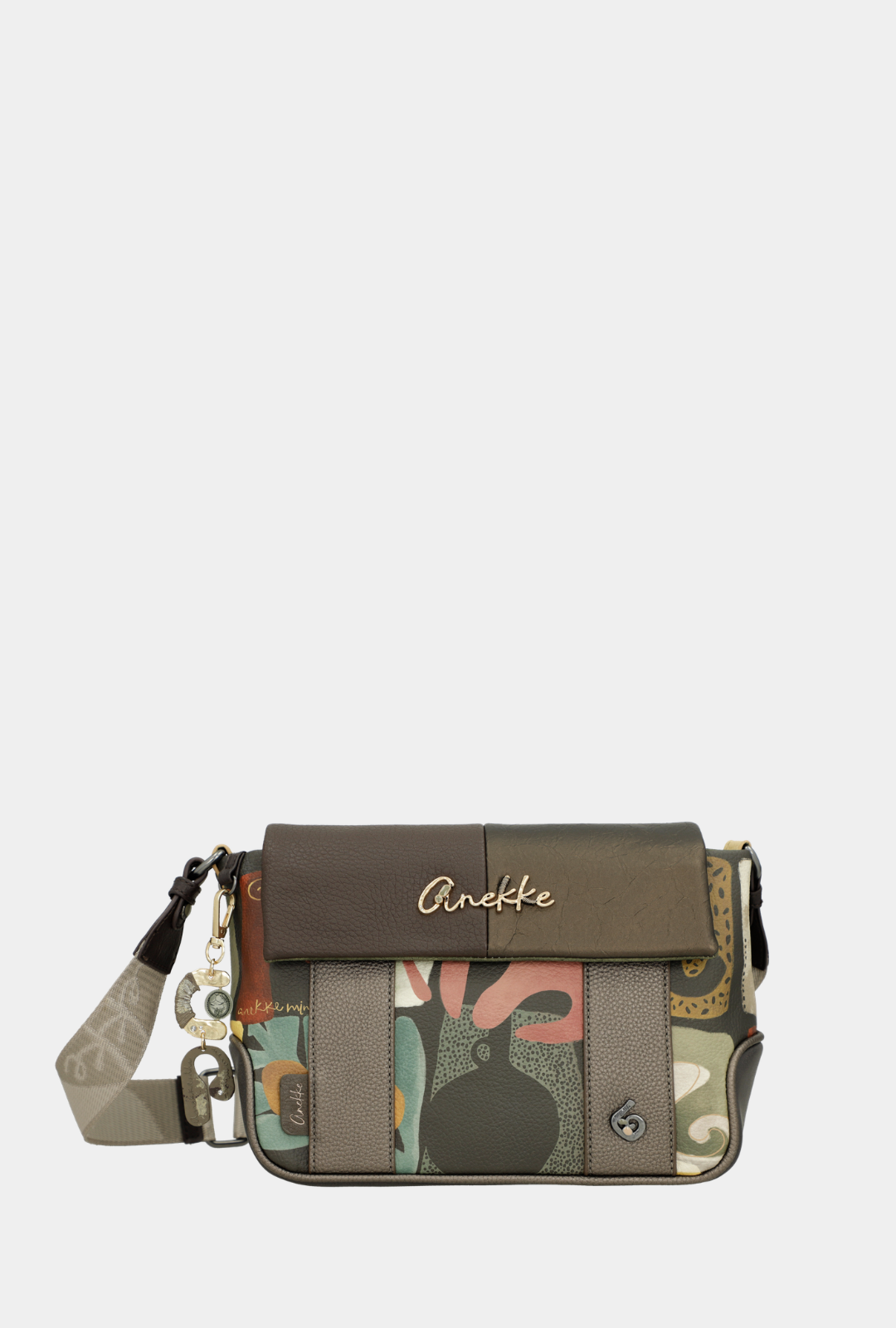 Anekke Bandolera Con Solapa Estampada - Amphora