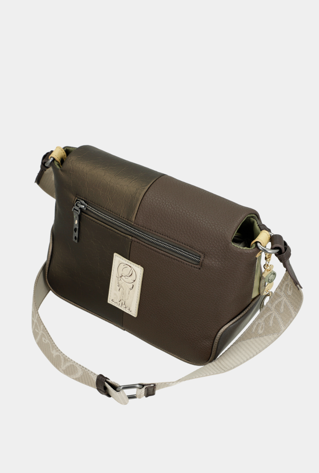Anekke Bandolera Con Solapa Estampada - Amphora