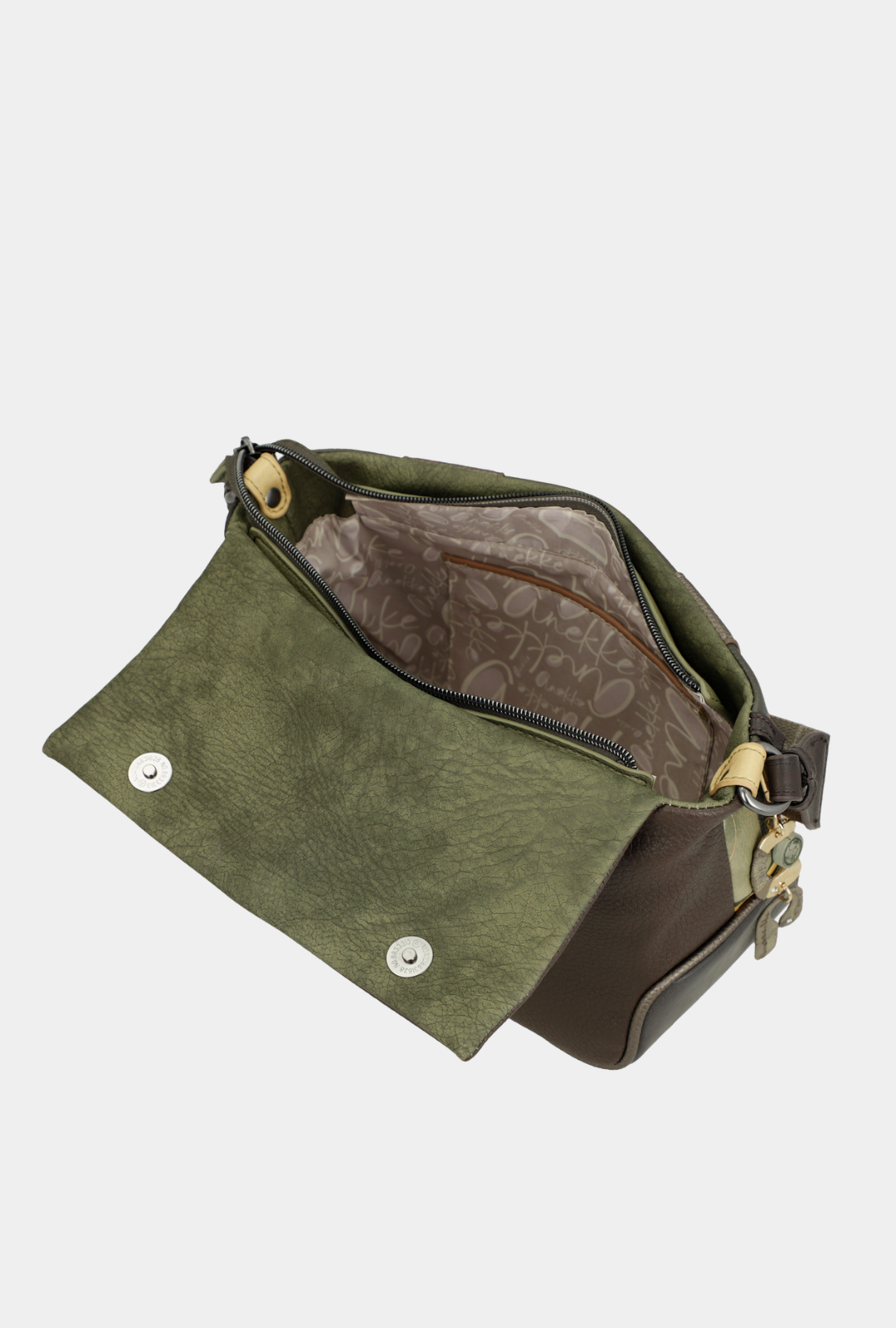 Anekke Bandolera Con Solapa Estampada - Amphora