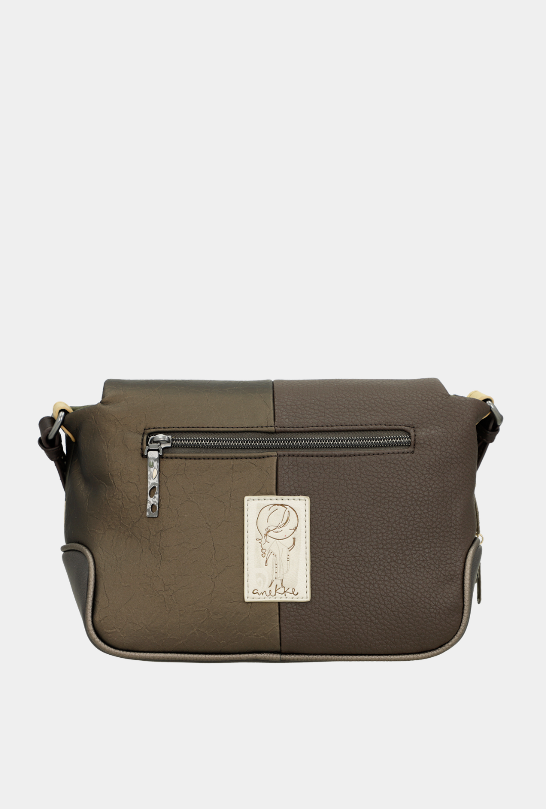 Anekke Bandolera Con Solapa Estampada - Amphora
