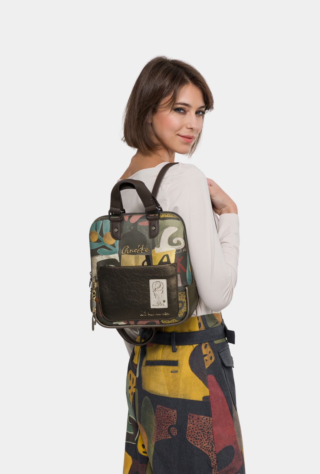 Anekke Mochila Estampada Con Asa Corta - Amphora