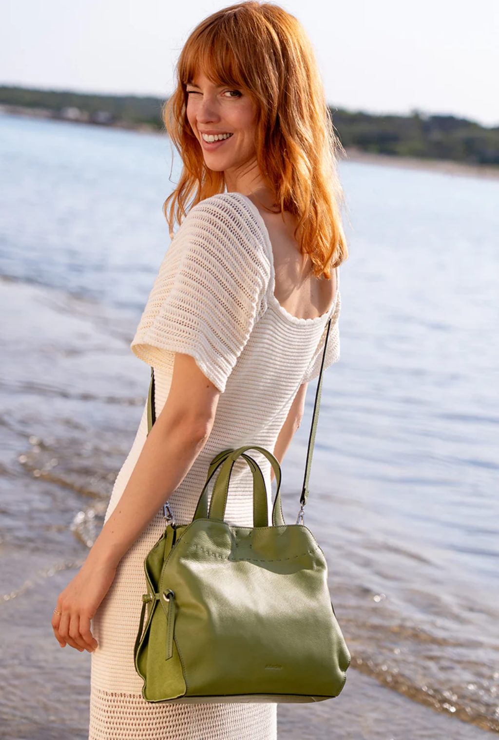 Abbacino Bolso De Mano En Piel Verde