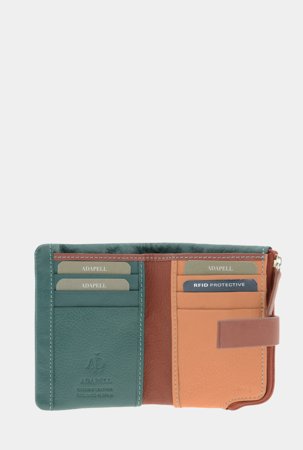 Adapell Cartera Piel RFID 12cm - Brisa Ocean Teal
