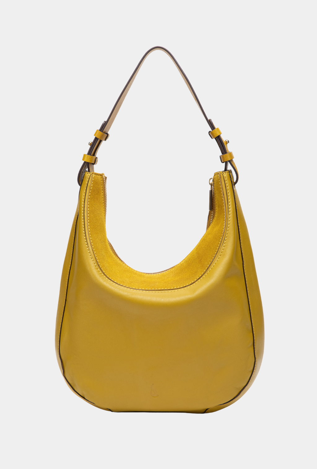 Abbacino Bolso De Hombro En Piel Y Serraje Amarillo