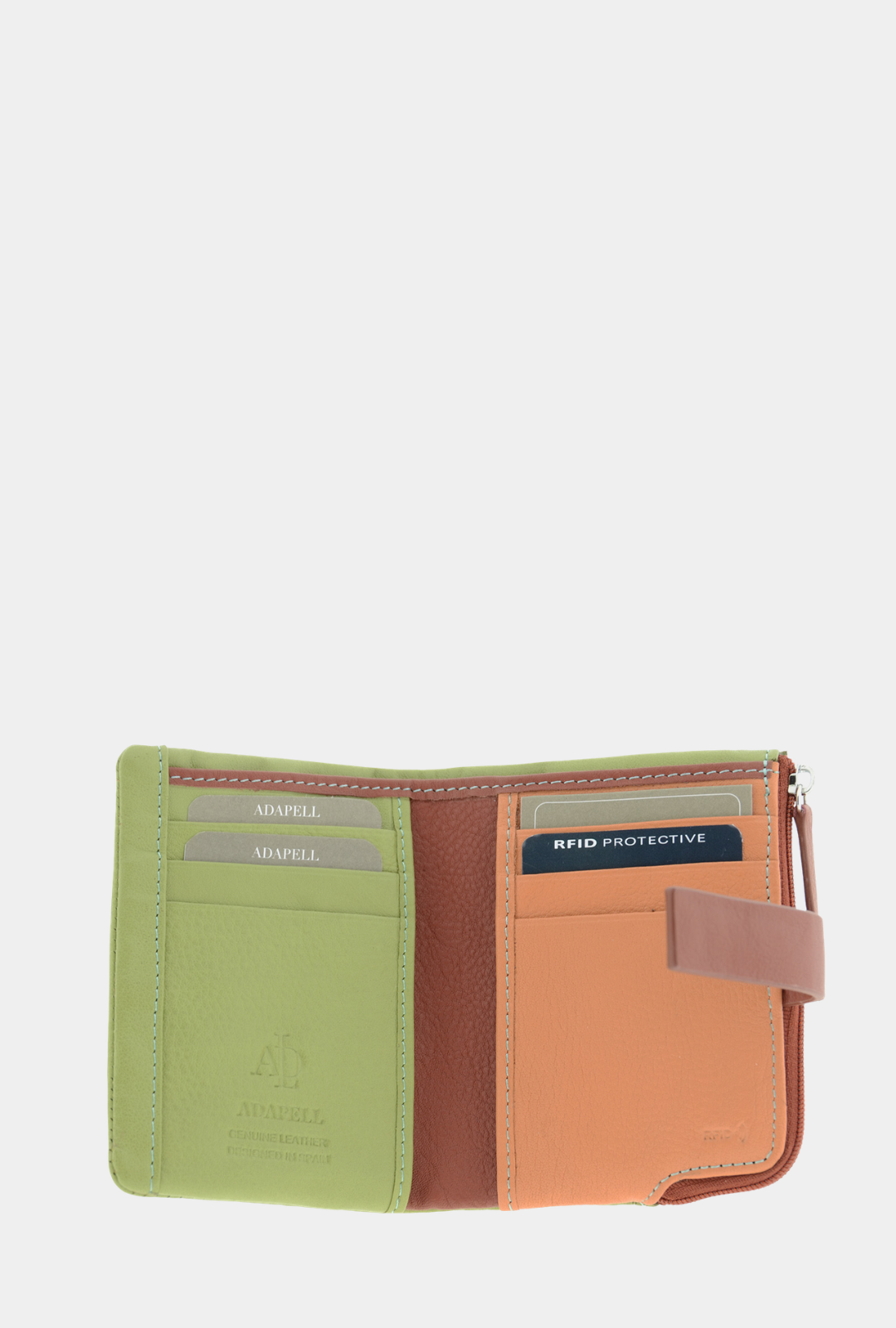 Adapell Cartera Piel RFID 12cm - Brisa Verde Sage