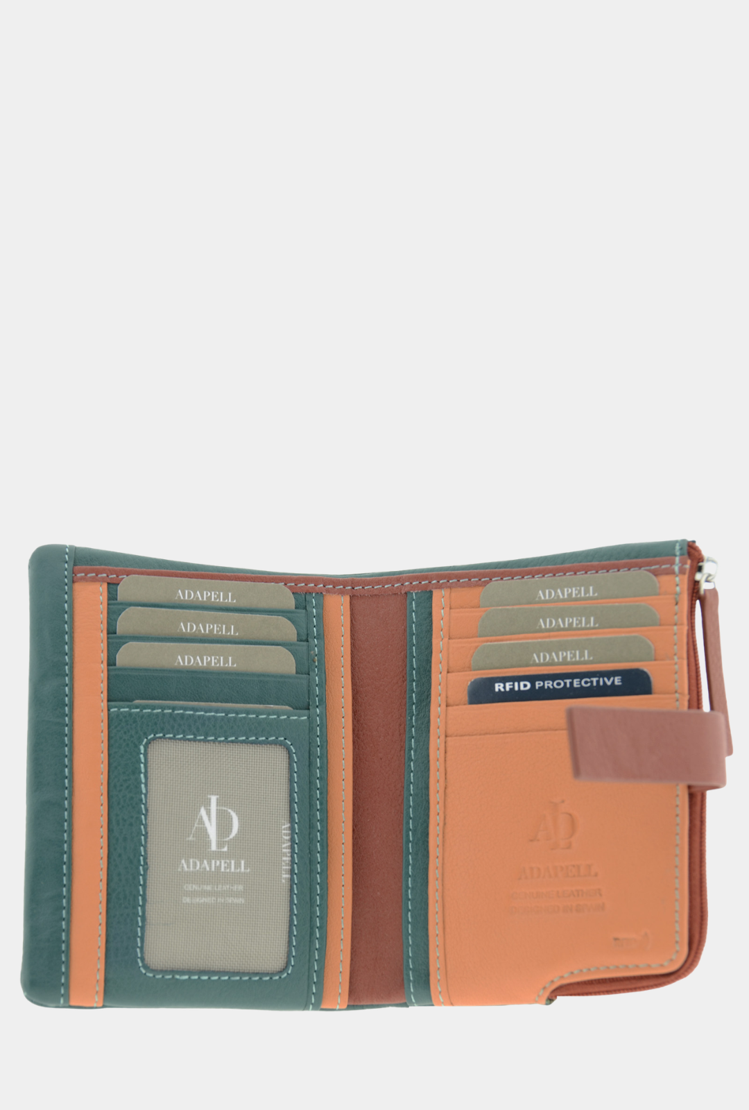 Adapell Cartera Piel RFID 14cm - Brisa Ocean Teal
