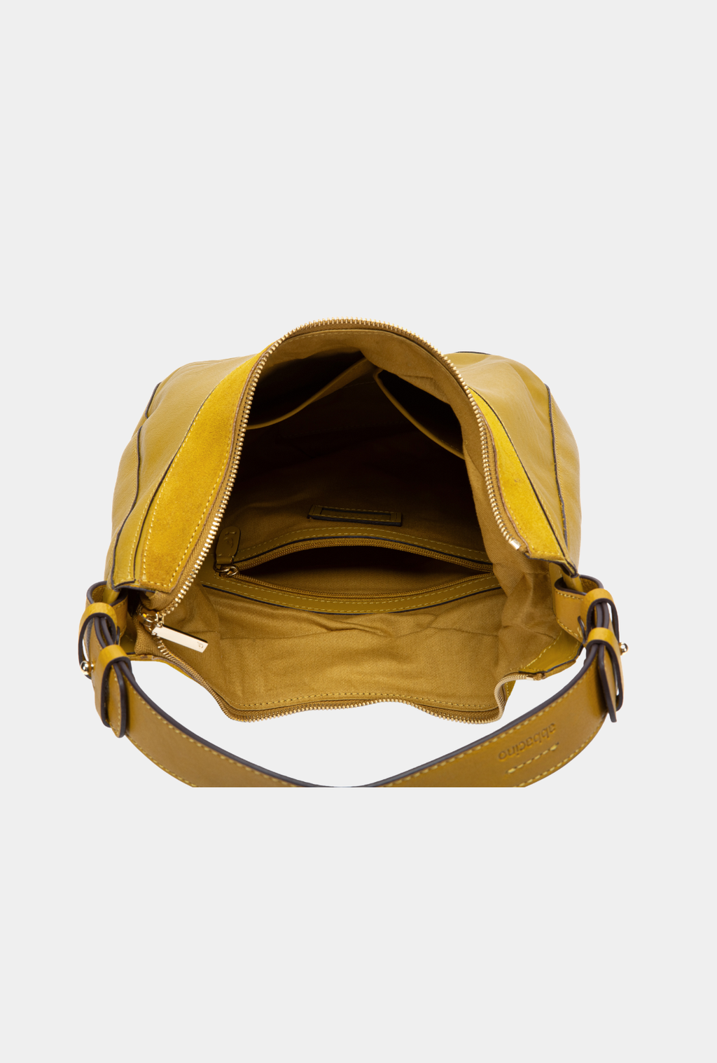Abbacino Bolso De Hombro En Piel Y Serraje Amarillo
