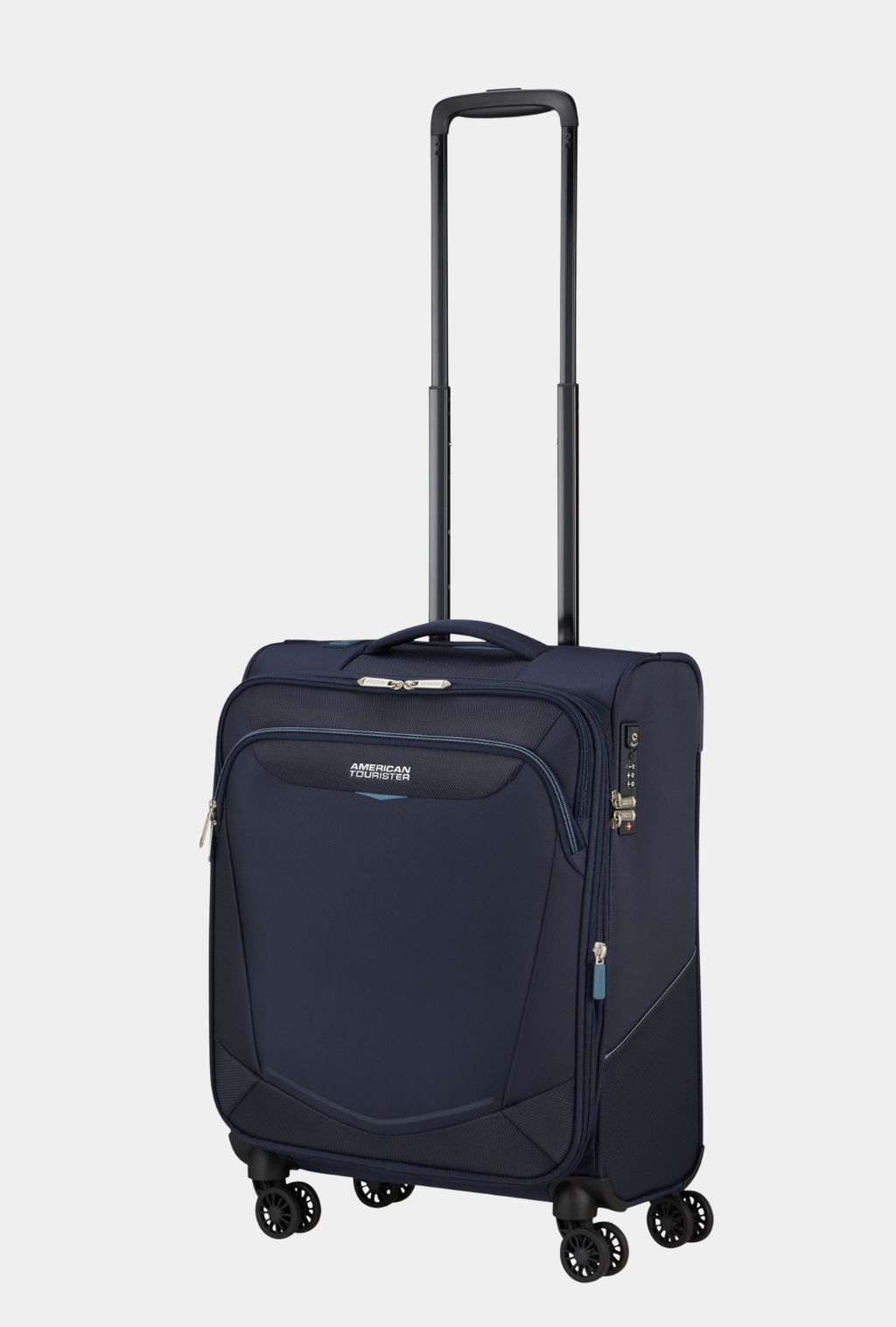 Detalle del asa telescópica en maleta American Tourister SummerRide cabina color Navy