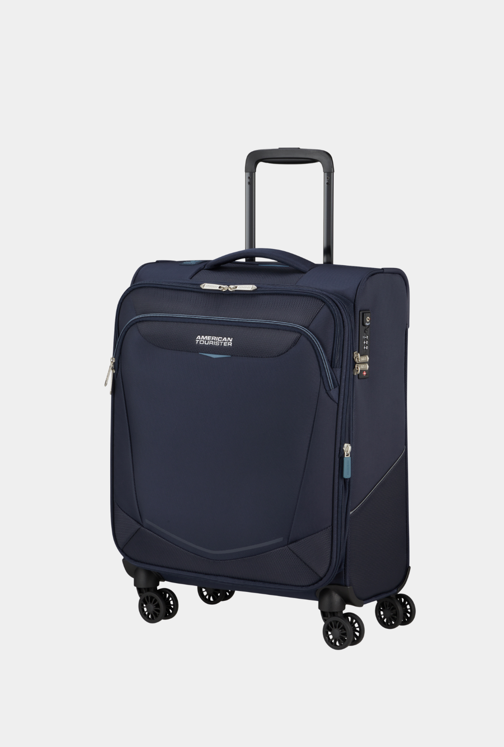 Maleta American Tourister SummerRide cabina 55/23 cm color Navy vista tres cuartos