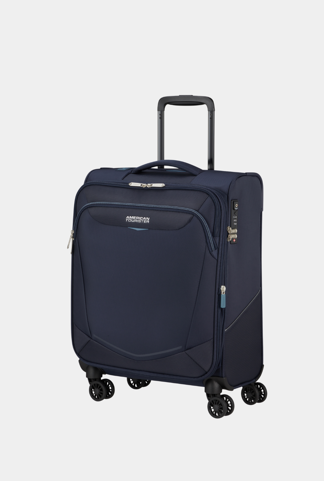 Maleta American Tourister SummerRide cabina 55/23 cm color Navy vista tres cuartos