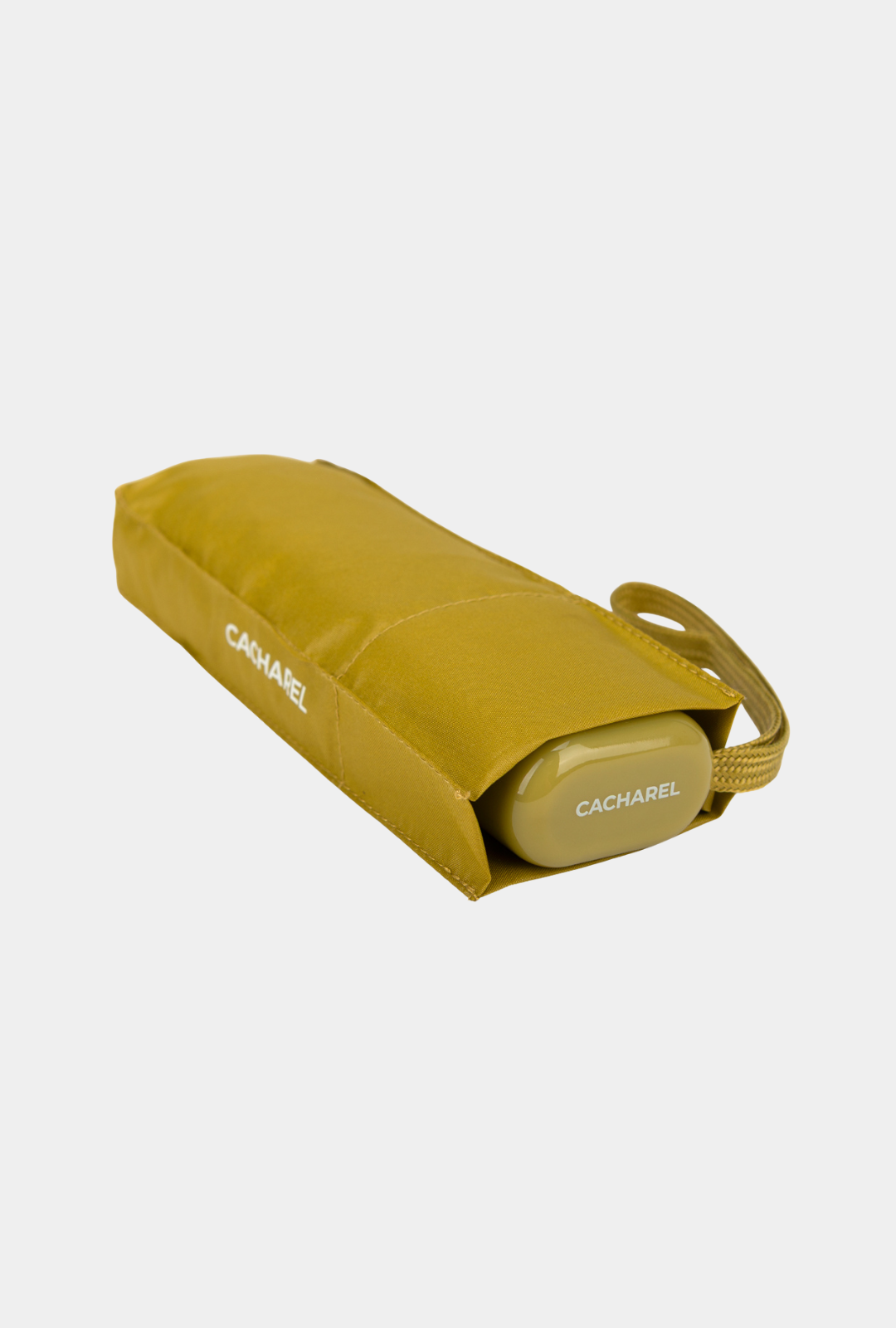 Paraguas plegable Cacharel con protección solar UPF 50+ color lima oliva con funda