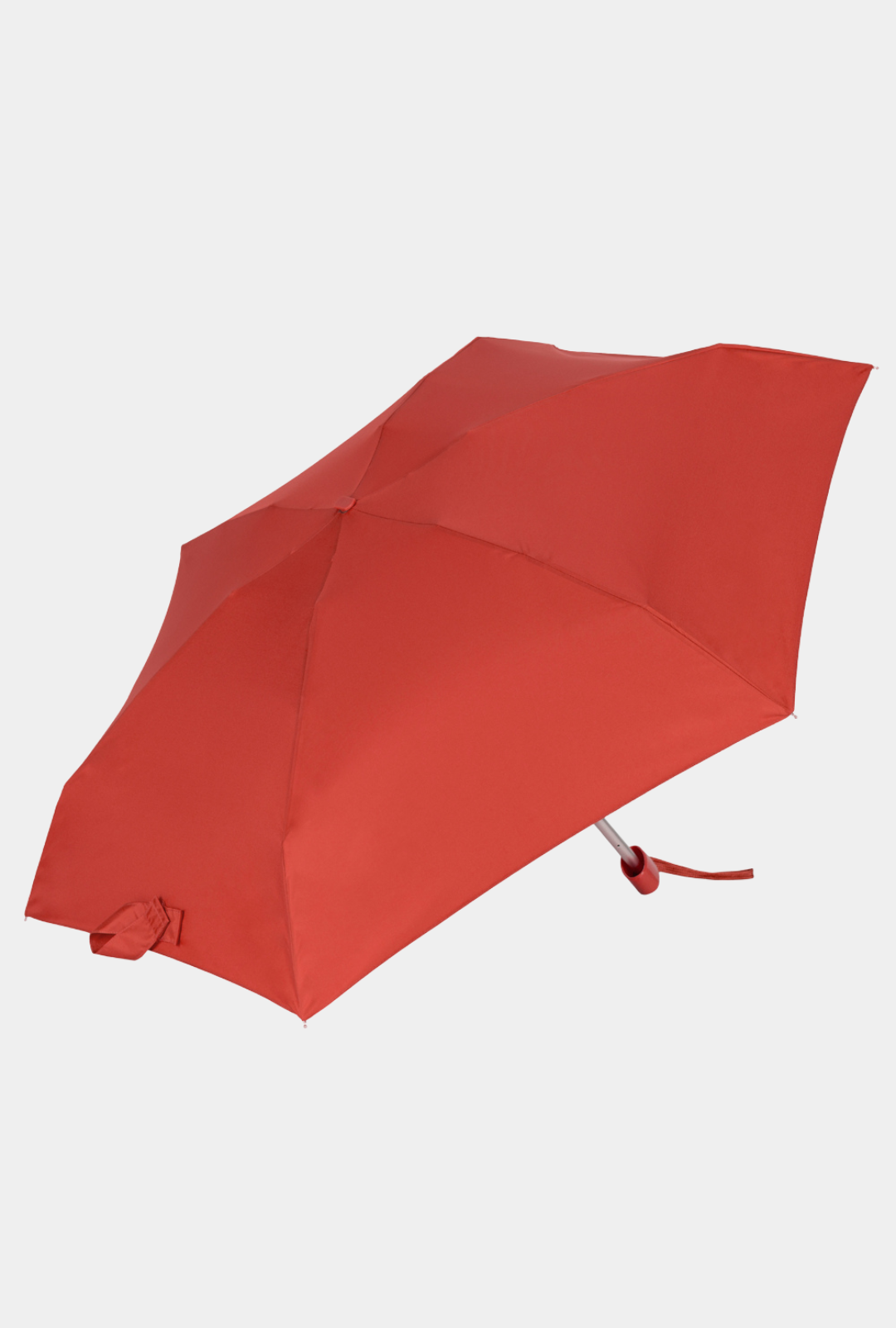 Paraguas plegable Cacharel con protección solar UPF 50+ color rojo amapola abierto