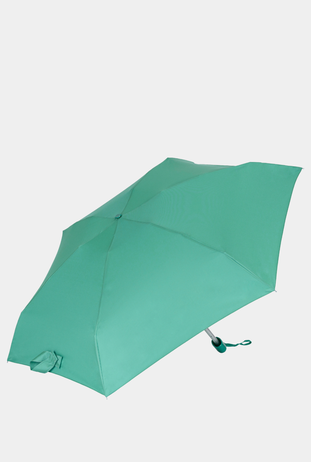 Paraguas plegable Cacharel con protección solar UPF 50+ color verde agua abierto