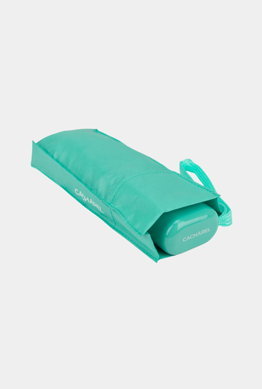 Paraguas plegable Cacharel con protección solar UPF 50+ color verde agua con funda