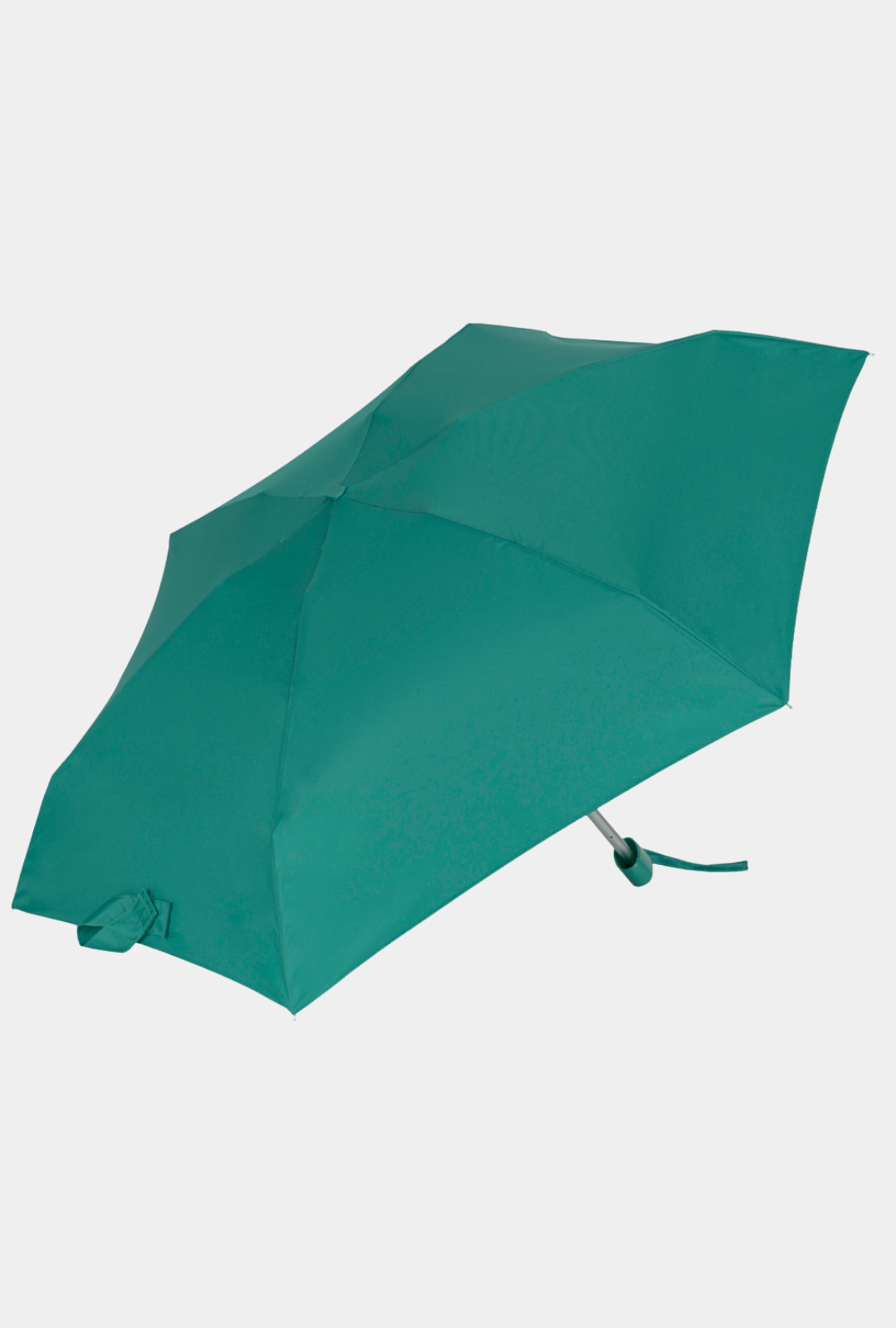 Paraguas plegable Cacharel con protección solar UPF 50+ color verde petróleo abierto