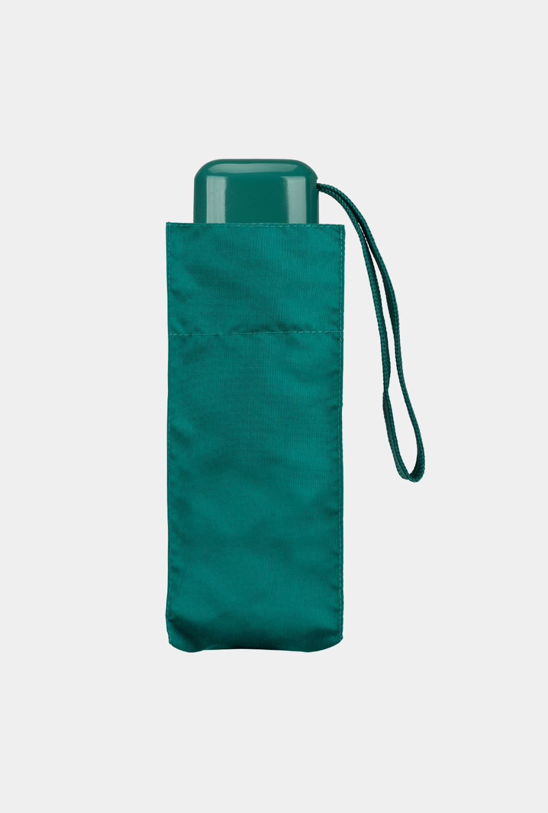 Paraguas plegable Cacharel con protección solar UPF 50+ color verde petróleo plegado