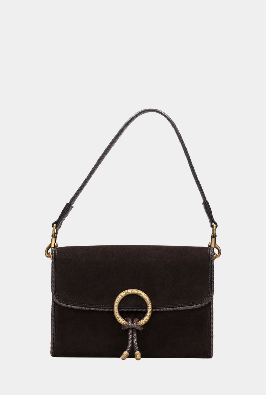 Vista frontal del Hispanitas Bolso Chocolate.