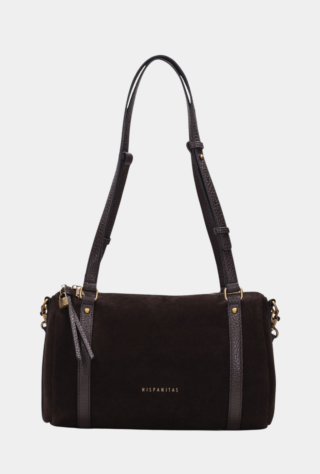 Vista frontal del Hispanitas Bolso de Hombro Chocolate.