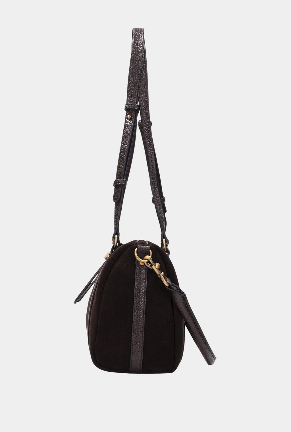 Vista lateral del Hispanitas Bolso de Hombro Chocolate.
