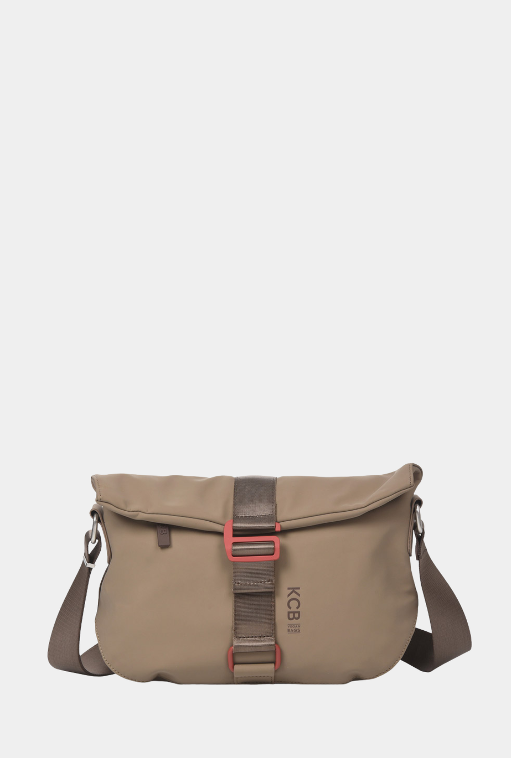 Bandolera antirrobo pequeña KCB Chain color taupe vista frontal