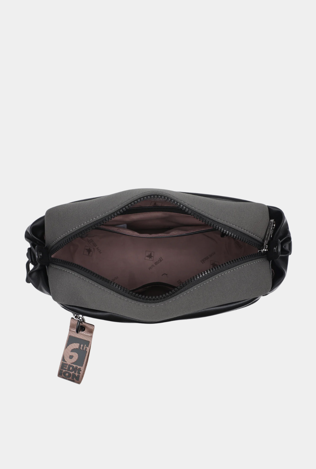 Pepe Moll Bandolera Hester Gris vista superior con interior abierto