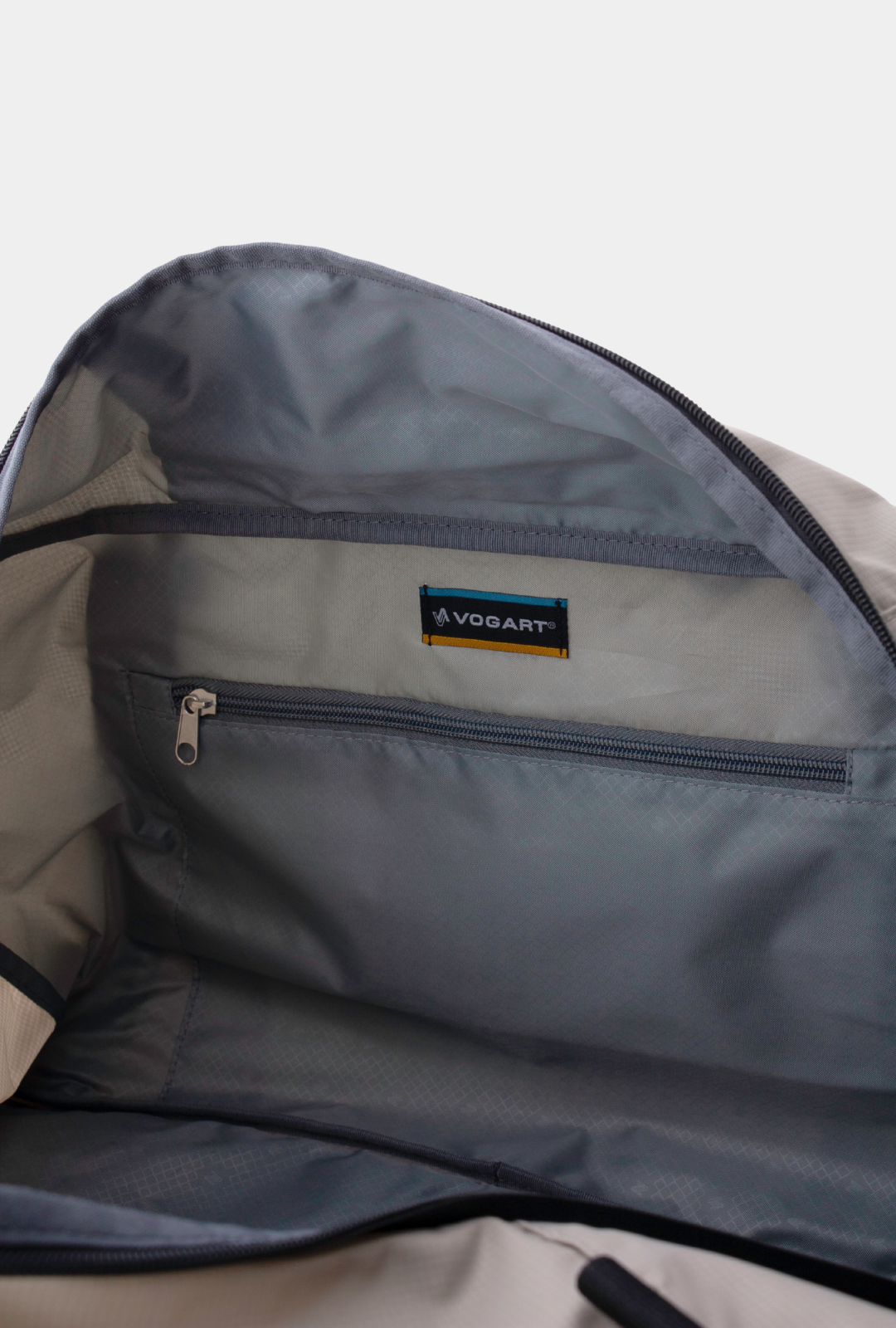 Vogart Bolsa Convertible en Mochila Boreal color Beige arena claro vista interior abierta